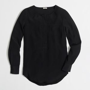 J. Crew Factory Covered-Button Crepe Henley Tunic